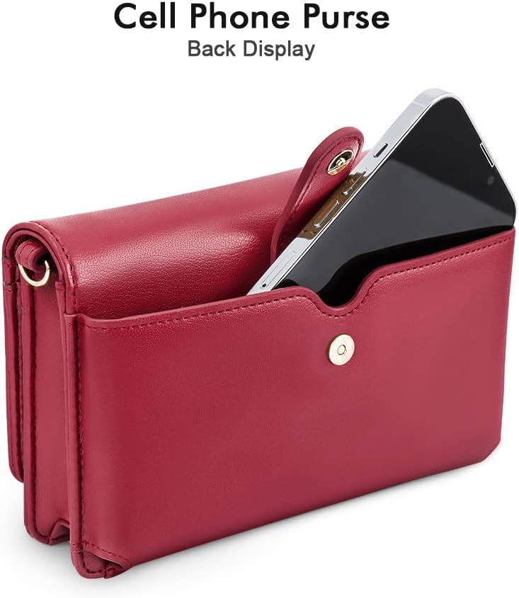 Nuoku Crossbody Bag for Women Cellphone Little Purse with Credit Card Slots Lightweight Leather Wristlet Wallet | Cellphone, Little Purse, Lightweight - Image 5